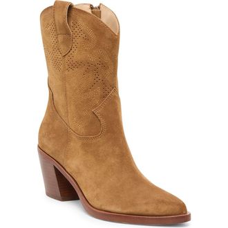 Dolce Vita Klint Western Boot in Brown Suede at Nordstrom Rack, Size 5.5