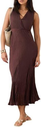 Mint Velvet Crinkle Maxi Dress in Burgundy at Nordstrom, Size 10