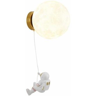 OEM Aplique De Pared Con Forma De Luna Para Habitaci&oacute;n Infantil, Dise&ntilde;o Creativo De Astronauta De Dibujos Animados, L&aacute;mpara De Mesilla De Noche, L&aacute;mpara L
