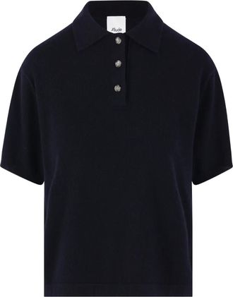 Allude three-button polo shirt - women - Cashmere - S - Black