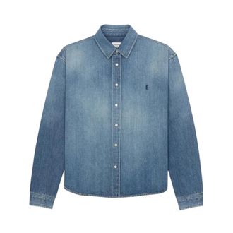 Saint Laurent Denim Shirts, male, Blue, Size: XL Cassandre Shirt