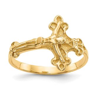 Diamond2Deal 14k Yellow Gold Crucifix Ring