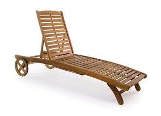 Outdoor Living Tumbona acacia reclinable ruedas natural