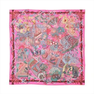 Herm&egrave;s Pre-owned Scarves, female, Pink, Size: ONE SIZE Pre-owned Carre 90 Silk Scarf