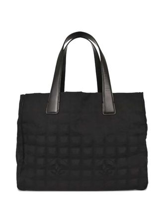 Chanel 2003 jacquard nylon tote handbag - Black