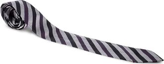 Prada Cravatta in seta a righe diagonali - Viola