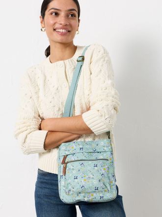 Fat Face FatFace Green Haze Floral Canvas Crossbody Bag