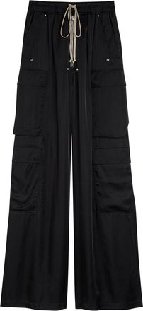 Rick Owens Cargobelas Wide-leg Satin Trousers - Black - 42 (UK10 / S)
