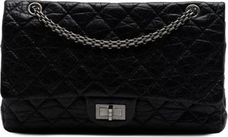 Chanel Pre-owned Vintage Double Flap Shoulder Bag - unisex - Vintage Handtas - Zwart - ONE Size - Leer - Vintage