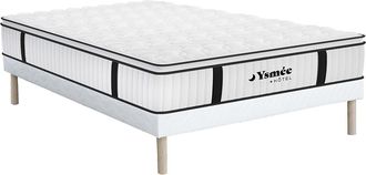 Vente-Unique Set DELICE di DREAMEA HOTEL: rete e materasso antincendio molle insacchettate e topper integrato 140 x 190 cm