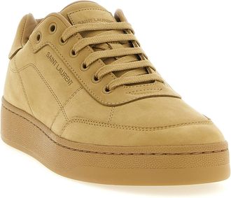 Saint Laurent Mens Beige Calfskin Sneakers