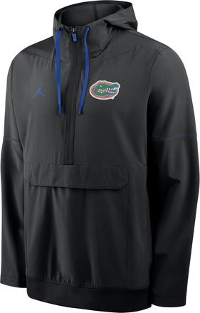 Nike Jordan Mens Florida Sideline Anorak Jordan Brand College 1/2-Zip Hooded Jacket in Black | 0JAT08HZUFN-PTU