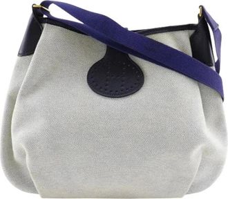 Herm&egrave;s Pre-owned Rodeo Schoudertas Grijs | Marineblauw - Dames - Vintage Schoudertas - Grijs - ONE Size - Vintage