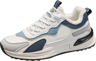 Generic Mens Spring and Autumn Winter Casual Shoes Plus Velvet Warm Mens Work Wear Running Mountaineering Hiking Sports Boots Mes Hiking Shoes (White, 5.5)