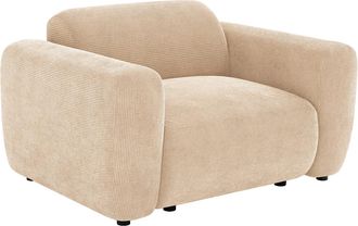 Vente-Unique Poltrona In Velluto A Coste Sottili Beige - Pogni Di Maison C&eacute;phy