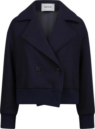 Jucca Giacca Cropped - Dames - Mantel - Blauw - 2XS - Wol - Jassen
