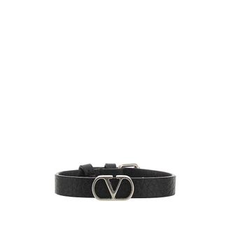 Valentino Garavani VLogo Signature leather bracelet Man One Size