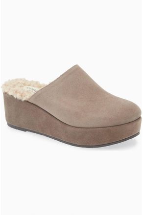 Cordani Womens Camryn Platform Wedge Mule In Porcino Suede