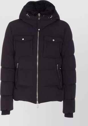 Moorer padded hooded jacket chest pockets