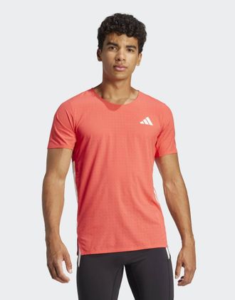 adidas adidas Performance - Adizero - T-shirt da corsa rosso semilucido