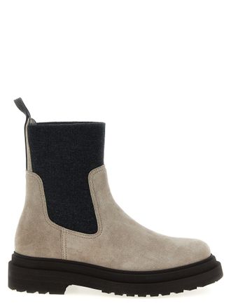 Brunello Cucinelli Precious Loop Detail Ankle Boots Boots And Ankle Boots Beige