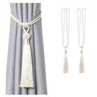 OEM Juego De 2 Alzapa&ntilde;os Largos Hechos A Mano Con Borlas, Elaborados Con Cuerda Trenzada Y Nudos Al Estilo Europeo Para Decoraci&oacute;n - Crezuo