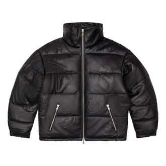 Denim Tears Embossed Leather Wreath Puffer Black FW25ODP11362061
