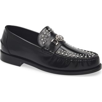 Versace Medusa 95 Studded Loafer in Black-Palladium at Nordstrom, Size 10.5Us