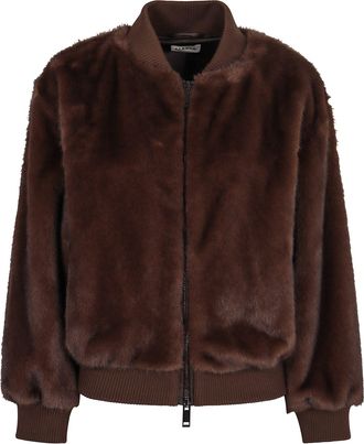 Parosh Bomber Jacket In Faux Fur