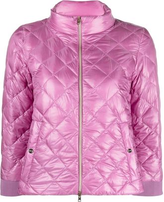 Herno Ultralight diamond-quilted down jacket - women - Polyamide/Feather Down/Polyamide/Goose Down - 48 - Purple