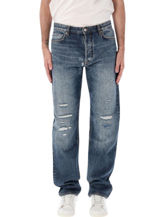 Emporio Armani Vintage Distressed Straight-Leg Jeans