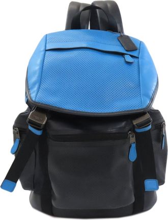 Coach Blue Navy Leather Backpack (Pre-Owned)