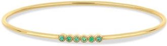 Bony Levy 18K Gold El Mar Gemstone Bangle Bracelet in 18K Yellow Gold/emerald at Nordstrom, Size 7