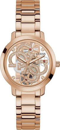 Guess Quattro Clear Womens Rose Gold Watch GW0300L3 Stainless Steel (archived) - One Size