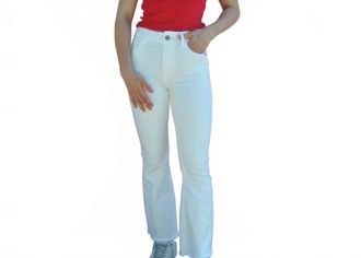 Judy Blue Raw Hem Straight Leg Jeans In White