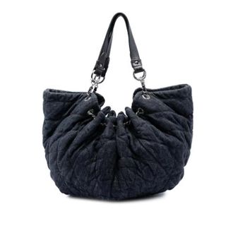 Chanel Pre-owned Stretch Spirit Cabas Tote Tas - Dames - Pre-owned - Blauw - Maat: ONE Size Denim