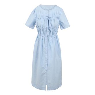 Jovonna London Jurk met strikdetail - Dames - Shirt Kleedjes - Blauw - S - Kleedjes