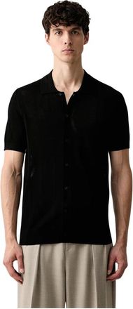 Karl Lagerfeld Gebreide Polo - Heren - Polos - Zwart - M - Polyester - Tops