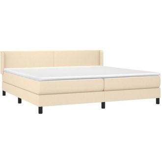 vidaXL Vidaxl - Cama Box Spring Con Colch&oacute;n Tela Color Crema 200x200 Cm