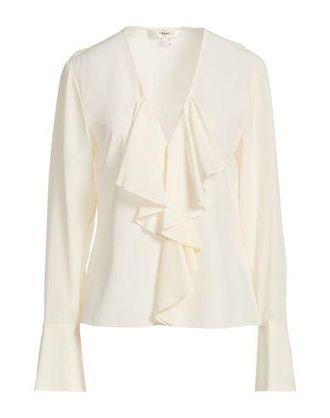 Frame Denim RUFFLE FRONT V-NECK BLOUSE