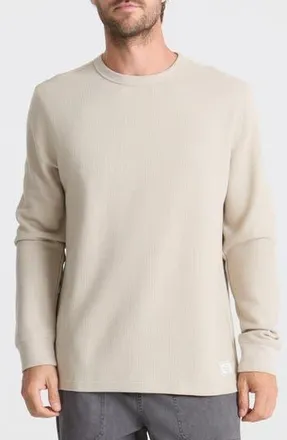 Roark Well Worn Cotton Blend Thermal Sweatshirt in Fossil at Nordstrom Rack, Size Xx-Large