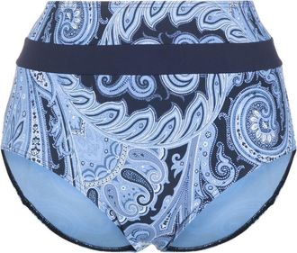 Marlies Dekkers Cache Coeur paisley- print high-waisted bikini bottoms - women - Recycled Nylon/Spandex/Elastane - XXXL - Blue