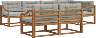 vidaXL Conjunto De Sof&aacute;s De Exterior 8 Uds. Natural Y Gris Claro Vidaxl