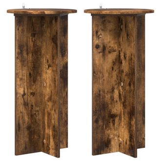 vidaXL Soporte De Plantas 2 Pcs Roble Ahumado 40 X 40 X 80 Cm Vidaxl