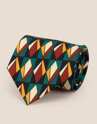 Oswin Hyde Mens Print Green Navy