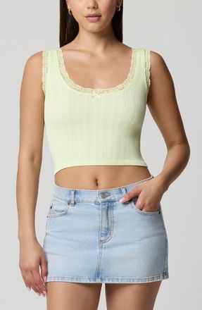 Florence By Mills Lace Trim Crop Tank in Citrine at Nordstrom, Size Xx-Small