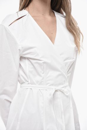 Alexander Wang Chemisier in Popeline di Cotone con Collo a V Alexander Wang