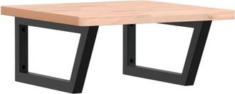 vidaXL Basin Shelf Wall Mounted Steel and Solid Wood Beech Vidaxl