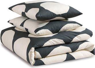 Marimekko Kivet Duvet Cover & Shams Set in Charcoal Grey at Nordstrom, Size King