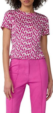 Diane Von F&uuml;rstenberg Perfect Short Sleeve Top in Loops Gossip Pink at Nordstrom, Size X-Large